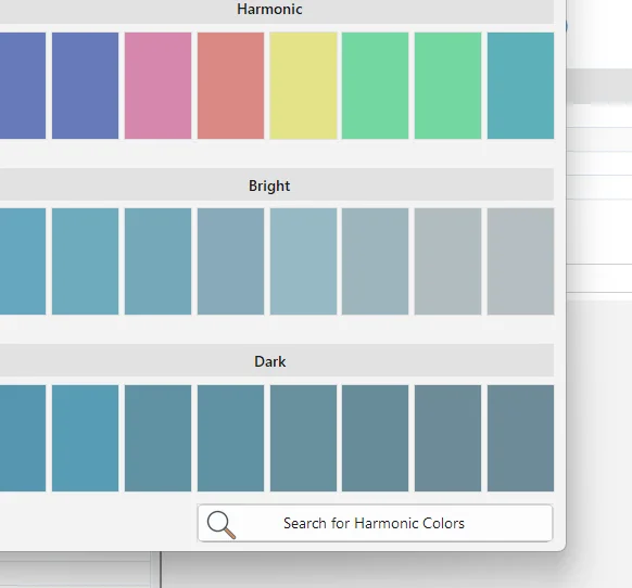 Lighter and darker colour combinations suggested by GFCTinter