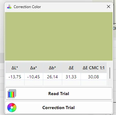 Sample colour matching with a spectrophotometer in GFCTinter paint tinting software